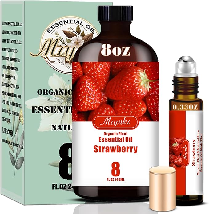 Strawberry Fragrance Oil-Strawberry Essential Oil 8.33oz (250ml)-100% Pure Natural Scent for Diffusers, Candles, Soap Making & Aromatherapy | Relaxing Home & Gift Essential Oil for Bath, Massage - Bloomnest