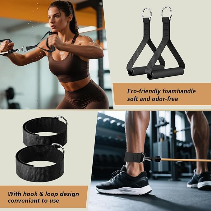 WHATAFIT Resistance Bands, Exercise Bands，Resistance Bands for Working Out, Work Out Bands with Handles for Men and Women Fitness, Strength Training Home Gym Equipment - Bloomnest