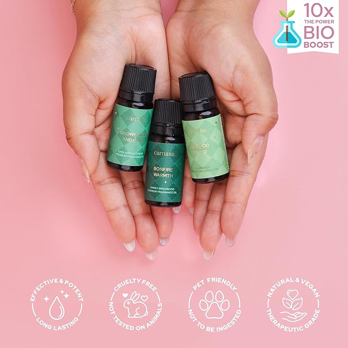Carnatia Christmas Aroma Oil Set – 6 Cozy & Uplifting Scents for Diffusers, Relaxation & a Warm, Inviting Atmosphere | Festive Essential Oils for Home & Holiday Gifting! - Bloomnest