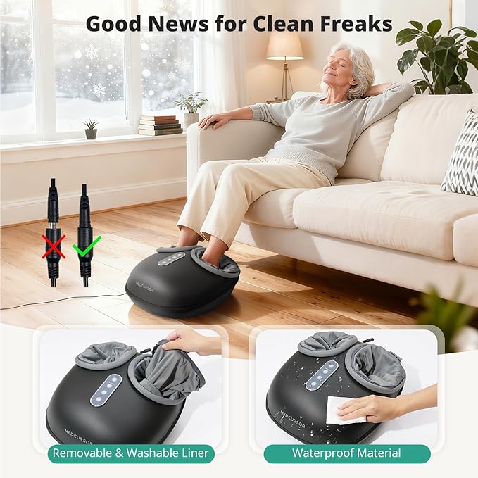 Medcursor Foot Massager Machine with Heat, Feet Massage Delivers Relief for Tired Muscles & Plantar, Deep Kneading Therapy, Multi-Level Settings for Home, Office Use, Size up to 11" - Bloomnest