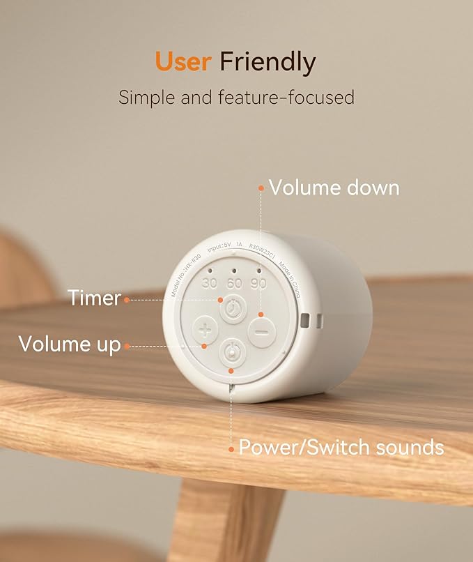 Dreamegg Sound Machine - Portable Sound Machine for Baby%Adults, 16 Soothing Sounds, Timer, Travel Mini White Noise Sound Machine for On-The-go Home Baby Shower Registry Gift, 2 Pack, White&Black - Bloomnest