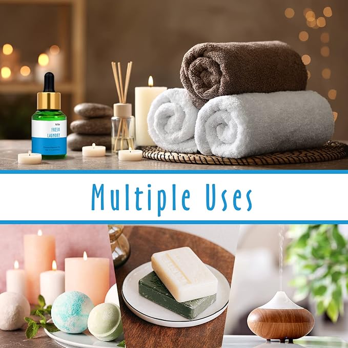 Fresh Laundry Fragrance Oil, MitFlor Single Scented Oil, Large Size Premium Grade Fragrance Oil for Soap & Candle Making, Aromatherapy Diffuser Oil, Refreshing Lemony Scent for Home Fragrance, 30 ml - Bloomnest
