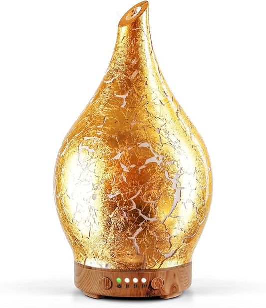 Porseme Essential Oil Diffuser Glass Aromatherapy Ultrasonic Humidifier, Air Refresh Auto Shut-Off, Timer Setting, BPA Free for Home Hotel Yoga Leisure SPA Gift 150ml Last 6H - Bloomnest