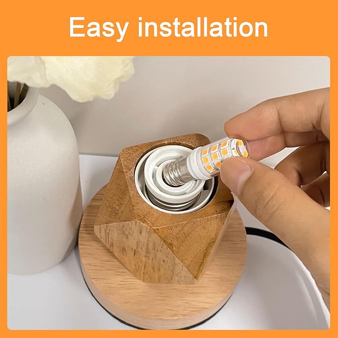 E12 LED Bulb 3W Small 25W 30W Equivalent Chandelier Light, Dimmable Warm White 3000K 120V Edison Screw C7 Decorative Night Lights Mini Fridge Salt Lamp, 6-Pack - Bloomnest