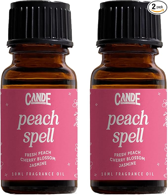 CANDECraftCo Premium Fragrance Oil – Diffuser Oils Fragrances Scented for Home, Candle Soap Making Supplies, Aromatherapy Blends for House (0.34 Fl Oz) (2-Pack, Peach Spell) - Bloomnest