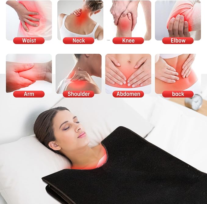 Red Light Therapy Mat - Full Body, Sleep Bag Design, Dual Timer Controllers, 2352 LED Beads, Adjustable Intensity/Pulse, 660nm & 850nm Wavelengths for Pain Relief & Better Sleep, 71" x 31.5" - Bloomnest