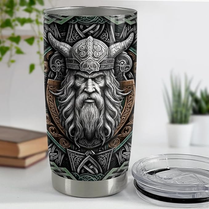 Viking Cup Tumbler 20oz Viking Gifts for Men Vikings Stainless Steel Insulated Tumblers Coffee Travel Mug Gift for Birthday Christmas - Bloomnest