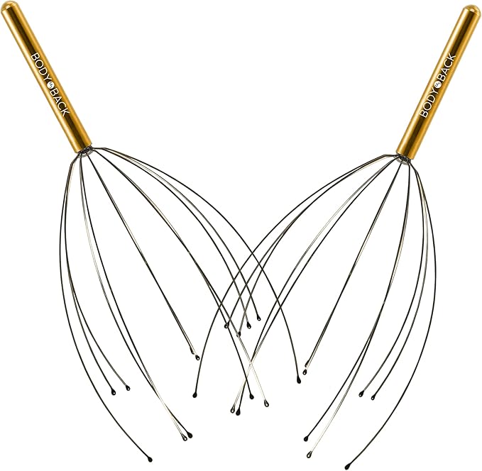 Body Back Scalp Massager, Head Scratcher, Manual Head Massager for Stress Relief, Relaxing Scalp Scratcher, Tingler for Gentle Hair Stimulation (2 Pack, Color Varies) BodyBack