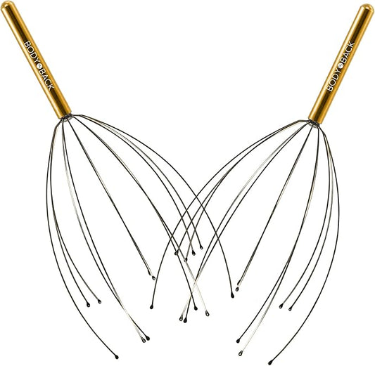 Body Back Scalp Massager, Head Scratcher, Manual Head Massager for Stress Relief, Relaxing Scalp Scratcher, Tingler for Gentle Hair Stimulation (2 Pack, Color Varies) BodyBack