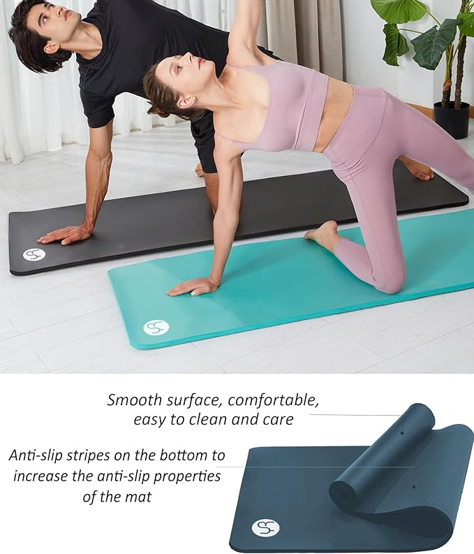 Yoga Mat Thick 1 inch Exercise Mat 76.7"x24" Workout Mats for Home Gym, Non-slip Yoga Mat for Women Men, with Carrying Yoga Bag