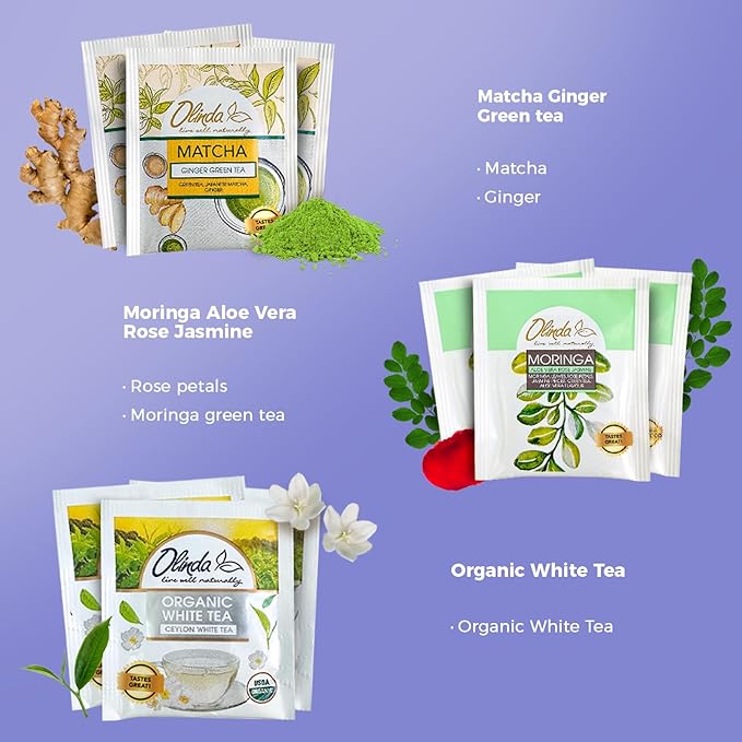 Olinda Relax Tea Sampler Herbal Gift Box 45 Count Assorted Wellness Tea Set 9 Calming Herbal Tea Bags Thoughtful Variety Pack for Stress Relief & Sleep Caffeine Free Birthday Gift for Women - Bloomnest