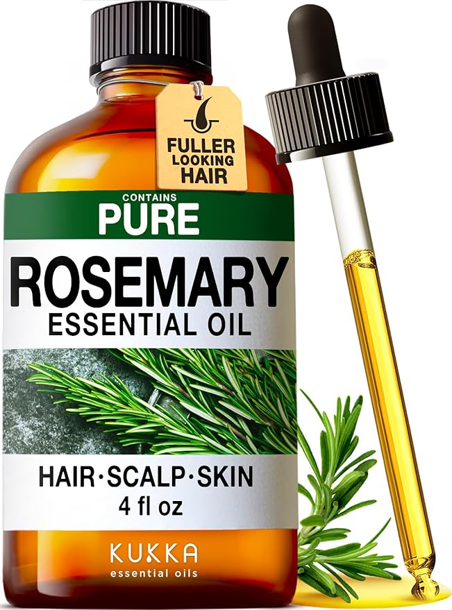 KUKKA Rosemary Essential Oils - 4 Fl Oz - for Hair, Skin, Diffuser, Aromatherapy & DIY Soap Making Scent - Bloomnest