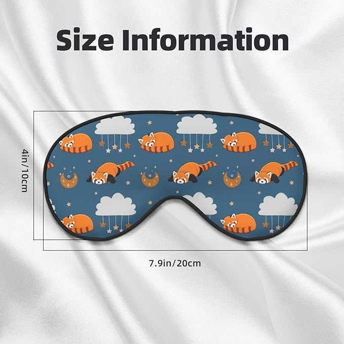 Sleep Eye Mask Red Panda Moon Cloud Star Sleep Mask for Women Men Comfortable Eye Mask with Adjustable Strap Soft Eye Cover Blindfold for Travel Yoga Nap Shift Work - Bloomnest