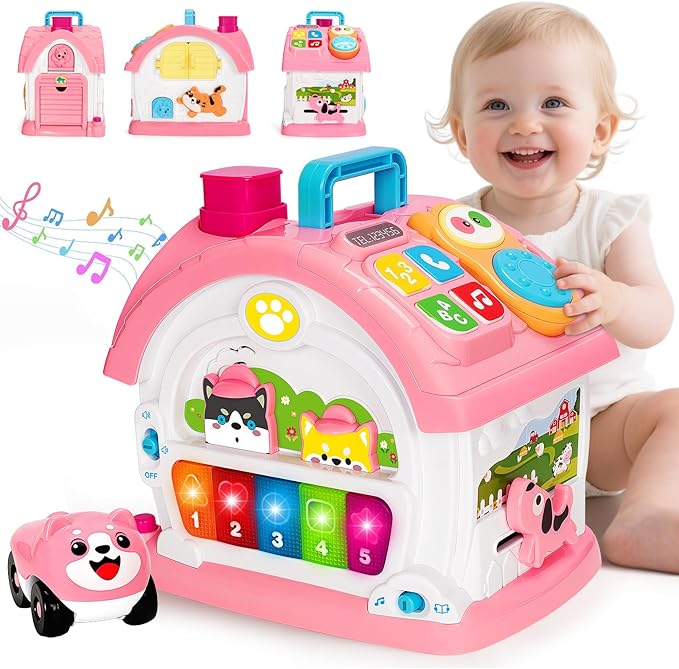 Montessori Toys for 1 Year Old Girls Gifts, Interactive Baby Musical Toy, 10-in-1 Musical Learning House 12-18 Months, First 1st Birthday Girl Gifts, for Toddler Age 1,2,3 Year Old Girl - Bloomnest