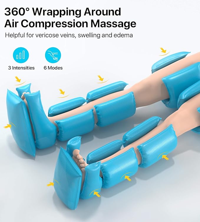 ALLJOY Leg Massager for Circulation and Pain Relief FSA, Sequential Compression Boots for Leg Recovery, Leg Massager with Heat and Compression, FSA/HSA Eligible, Gifts for Men Women