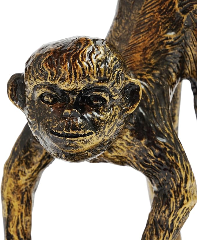 Tiffany Table Lamp Resin Bronze Monkey Lamp Vintage Animal Desk Lamp Bedside Light Easy Use for Home Decor,Living Room, Bedroom 23inch Tall Push Button Switch (Left) - Bloomnest