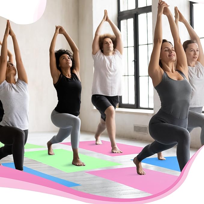 Amylove 12 Pieces Yoga Mats Bulk 68x24x0.12 Inch Exercise Non Slip Fitness Workout Mats for Women Men Home Workout Gym Yoga - Bloomnest