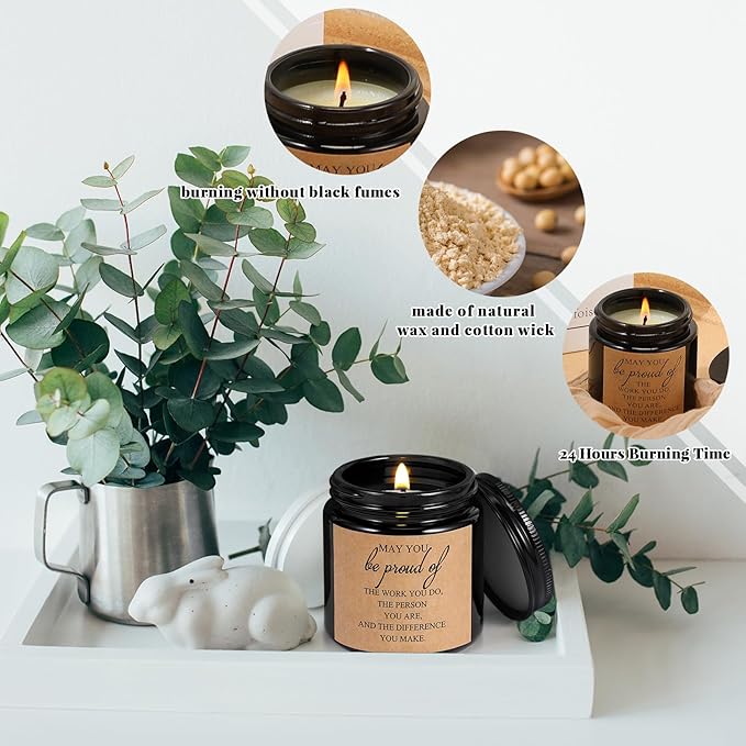 Fumete 10 Pcs Jars Scented Soy Candles 3.5 oz May You Be Proud of The Difference Candles Team Thank You Gifts for Employee Appreciation Gifts Coworker Vet Tech Nurse Teachers(Black,Proud) - Bloomnest