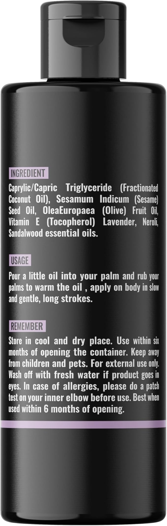 Organic - Lavender Floral Edible Full Body Massage Oil - Relaxing, Calming | No Stain & Non-Sticky |with Fractionated Coconut Oil, Orange Blossom & Lavender Oil - 4.05 Fl Oz - Bloomnest