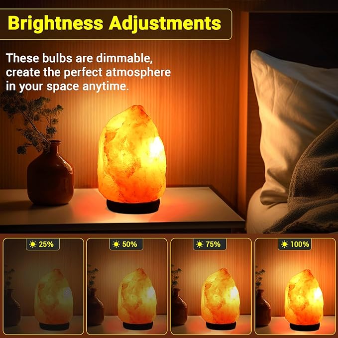 Himalayan Salt Lamp Bulbs 15W C7 Dimmable Rock Salt Light Bulbs E12 Base Night Light Bulbs for Scentsy Wax Warmer, Salt Lamp, Plug in Wax Diffuser Pack of 2 - Bloomnest
