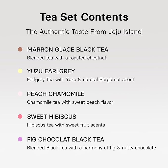 OSULLOC Premium Tea Collection (40 count, 10 flavors x 4 ea), Assorted Tea bag Sampler, Tea Gift sets for Tea lover, Self Care Gift Box, Premium Organic Pure & Blended Tea from Jeju - Bloomnest