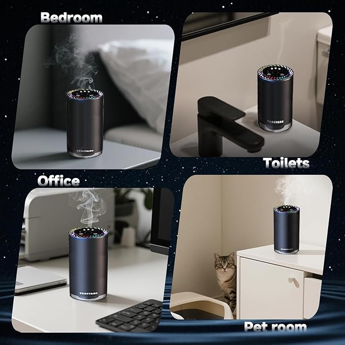 Birthday Gifts for Dad, Smart Car Air Freshener with Star Light & 50ml Diffusers Oil Refills, Auto On/Off Aroma Diffuser, Car Gift for Boyfriend - Car Diffuser(Ocean) Birthday Gifts for Husband - Bloomnest