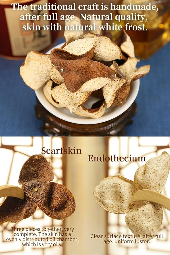 XIXICHA Dried Mandarin Peel Tangerine Peel Orange Peel 2.8oz/80g Xinhui Dried Citrus Peel Chen Pi Mandarin Peel Traditional Raw Sun Craft 新会陈皮 陈皮 陳皮 - Bloomnest