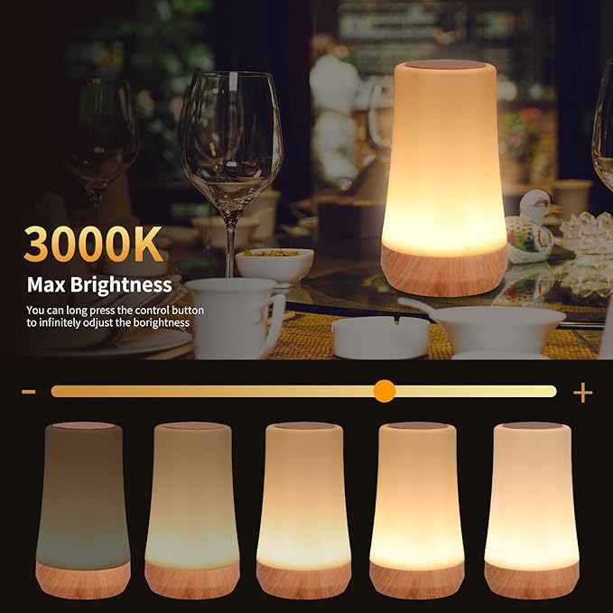 OORUN Touch Bedside Table Lamp,13 RGB Colors & 5 Brightness, USB Rechargeable Desk Lamp, Remote Control Dimmable Light with RGB Color Changing,Portable Lamp for Baby (F9) - Bloomnest