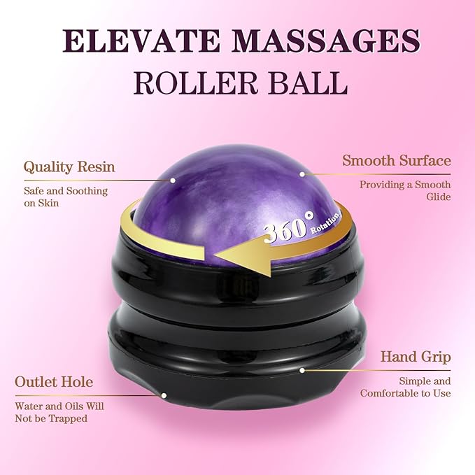 2 Pack Massage Oil for Massage Therapy, Lilac Oil, Lavender Massage Oil for Skin, with Massage Roller Ball, Natural Body Oil for Calming, Aromatic, Soothing, Spa Gift Set for Him Her - Bloomnest