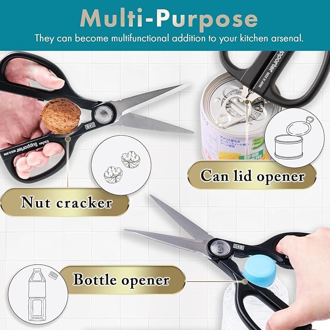Japanese Multipurpose 9.0" Kitchen Scissors Come Apart Blade Stainless Steel Made in Japan - Bloomnest