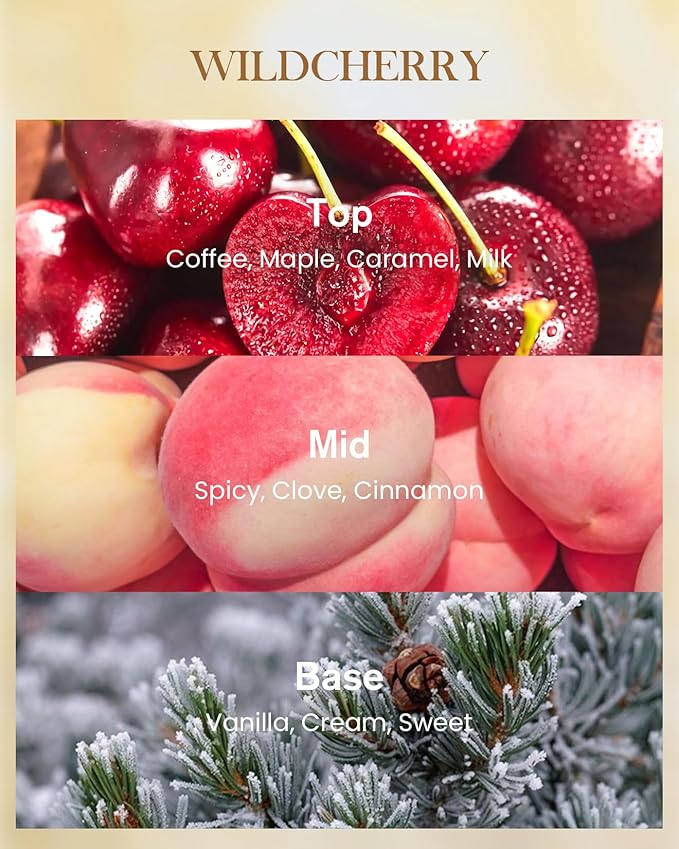 M&SENSE Wild Cherry Scented Candle 3 Wick, 35oz 150H Long Lasting, Soy Candles Fall Winter Stress Relief Romantic Festival Thanksgiving Christmas Gifts for Women Home Decor - Bloomnest