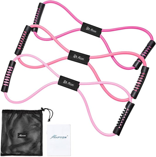 HPYGN Resistance Bands, Figure 8 Exercise Bands for Women Men, 8 Shaped Resistance Bands for Arms, Chest Expander, Yoga Gym Fitness Pulling Rope 8 Word Elastic for Exercise Muscle Training Tubing - Bloomnest