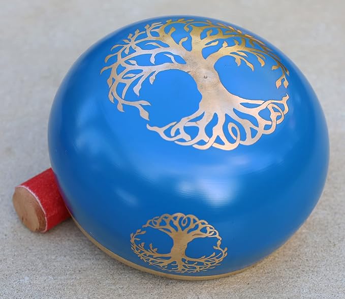 Tibetan Tree Of Life Singing Bowl Mallet Cushion Set ~ For Meditation, Yoga, Spiritual Healing and Mindfulness ~ Extra Large - Bloomnest