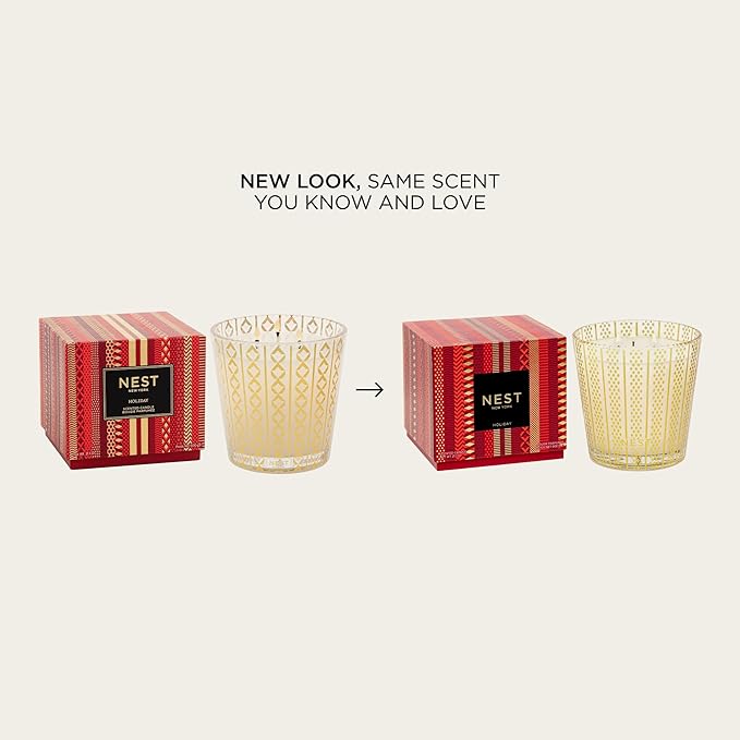 NEST New York Scented 3-Wick Candle, Holiday - 21.2 oz - Up to 100-Hour Burn Time - Reusable Glass Vessel - Bloomnest