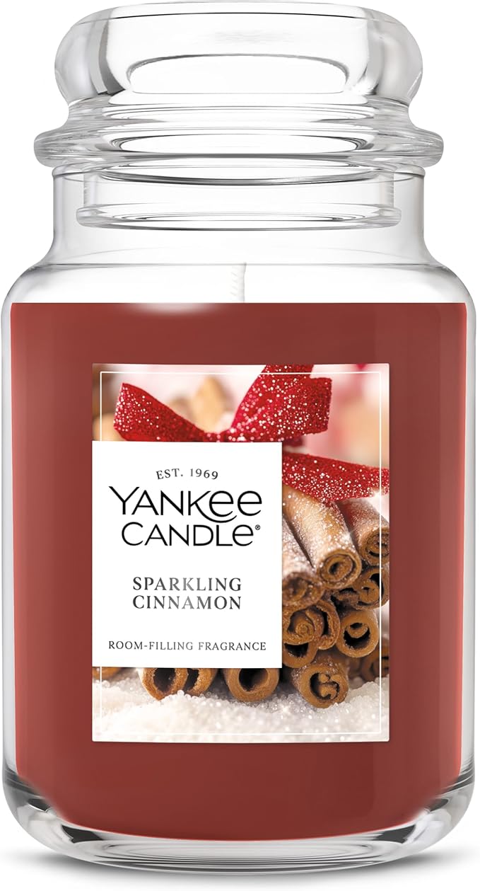 Yankee Candle, Sparkling Cinnamon Fall Scented Candle, 22oz Large Jar with up to 150 Hour Burn Time - Bloomnest