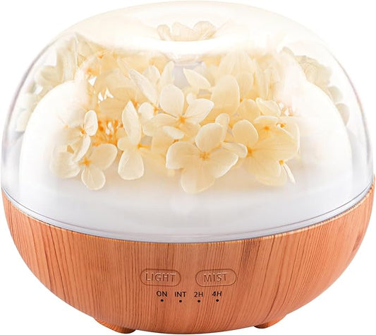 Aromatherapy Essential Oil Diffuser, 300ml Air Diffuser Humidifier with 7 LED Colors, Timer & Auto-Off for Home Bedroom Office (Beige) - Bloomnest