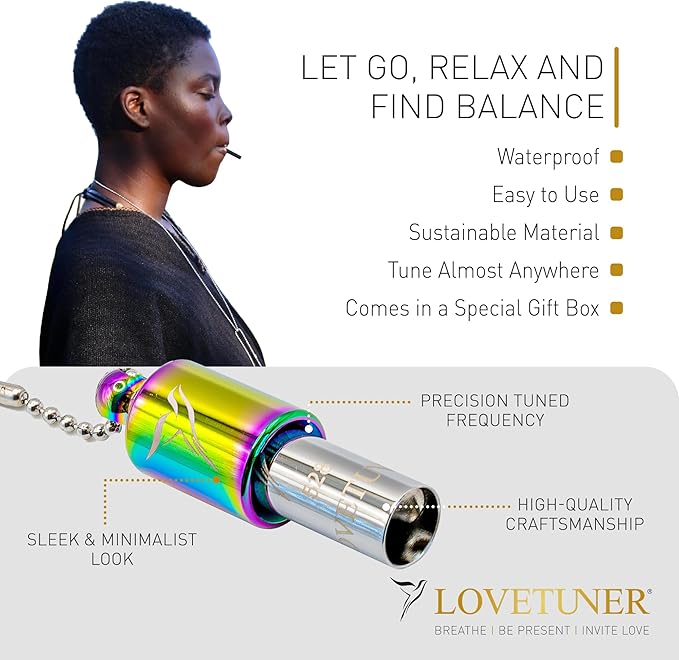 LOVETUNER 528 Hz Breathing Necklace | Stress Relief Whistle | Promote Calm, Relaxation & Focus with Mindful Sound Healing - Bloomnest