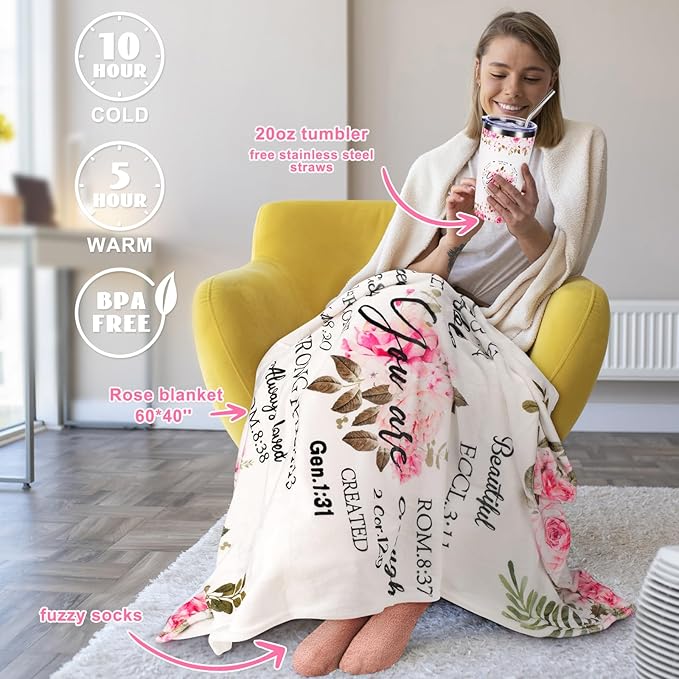 Fortuning's JDS 14PCS Christian Gifts for Women: Faith, Inspirational, Spiritual, Religious, Catholic, Baptism, Get Well Soon, Mother's Day Gifts for Mom, Wife, Girlfriend, Sister - Bloomnest