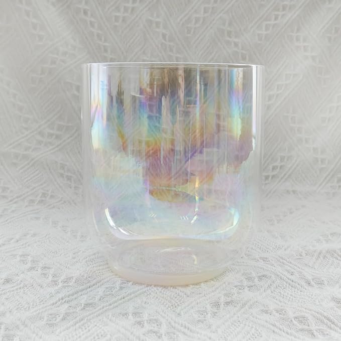 Hye-eun 5.25Inch B Note Crown Chakra Clear Cosmic Light Crystal Singing Bowl Quartz Sound Bowl with Free Mallet & O-ring are Included - Bloomnest