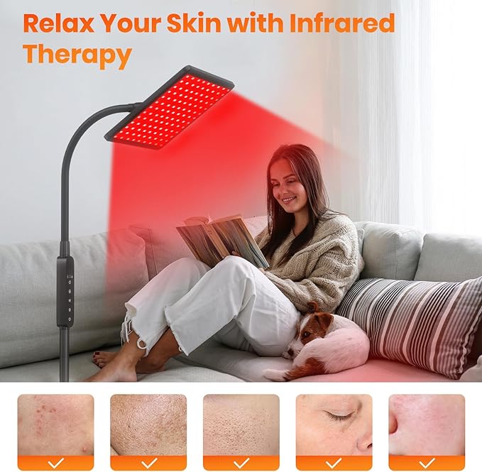 Red Light Therapy Lamp for Body and Face,Infrared Light Therapy with 660nm&850nm Near Infrared LED Red Light, Red Light Therapy Large Panel at Home Idea Gift for Women Wife Mom Sister Girlfriend