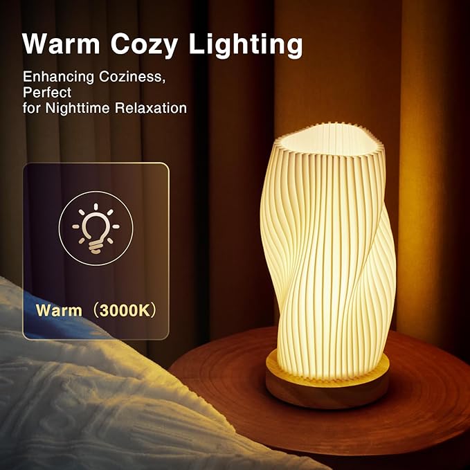Table Lamp Bedside Lamps for Bedroom, Small Night Stands Desk Lamp, Mood Warm Cozy Lighting, Vintage Boho Cool Mid Century Modern Lamp, Aesthetic Accents Home Room Decor (Warm-A, Medium) - Bloomnest