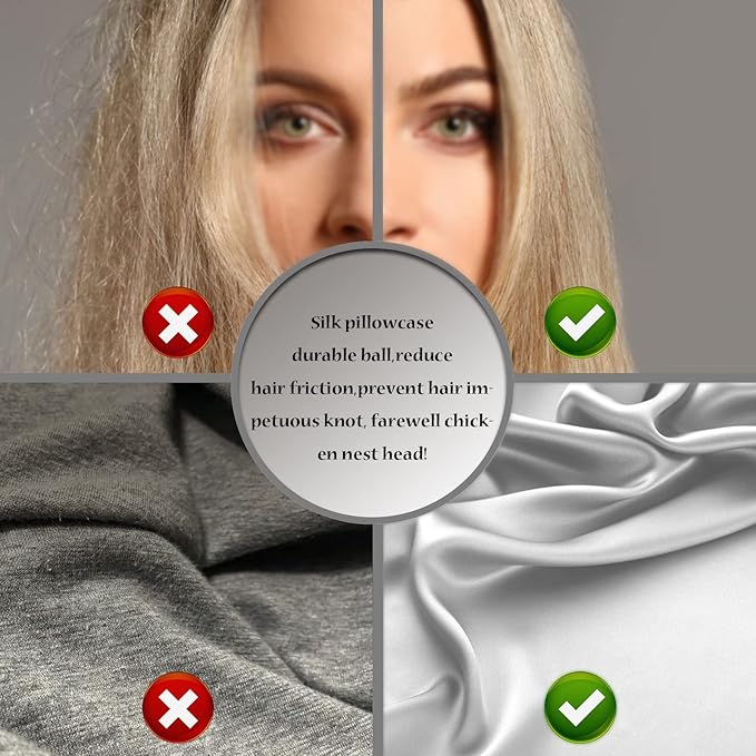 Mulberry Silk Pillowcase for Hair and Skin Standard Size 20"X 26" Pillow Case with Hidden Zipper Soft Breathable Smooth Cooling Silk Pillow Covers for Sleeping (Silver Grey,Standard,1Pcs) - Bloomnest