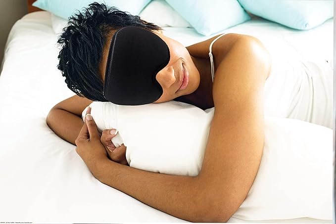 Sleep Mask for Side Sleepers - 100% Blackout Eye Mask for Sleep, 3D Sleeping Mask for Women, sleepmask for Eyelash Extensions, Light Blocking Sleeping Mask for Men, Eye Mask for Travel & Gifts - Bloomnest