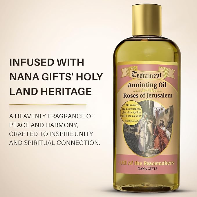 Nana Gifts Testament Anointing Oil, Roses of Jerusalem, Oil of The Peacemakers, Excellent Value Large Bottle Size 8.45 fl.oz | 250 ml - Bloomnest