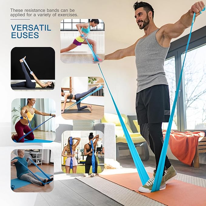 5 Pcs Professional Resistance Bands. Latex-Free, Elastic Band, Work Out Bands, Stretch Bands for Working Out Women or Men, Exercise Bands Set for Physical Therapy, Yoga, Pilates - Bloomnest