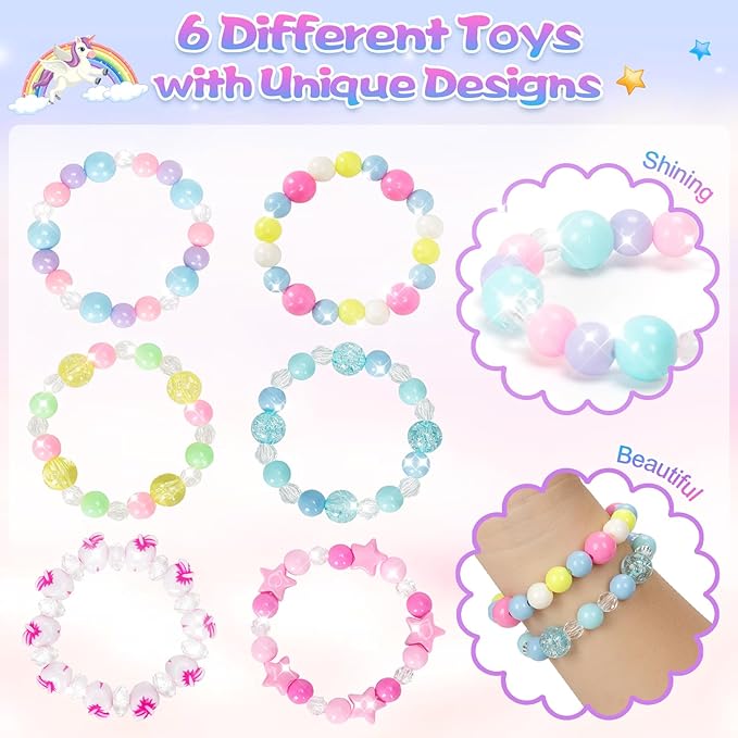 Unicorn Bath Bombs for Kids with Surprise Inside, 6 Pcs Organic Natural Bubble Bath Bombs for Girls,Christmas Birthday Gift for 3 4 5 6 7 8 Year Old Girl,Princess Bath Bomb Kit with Beautiful Toys - Bloomnest