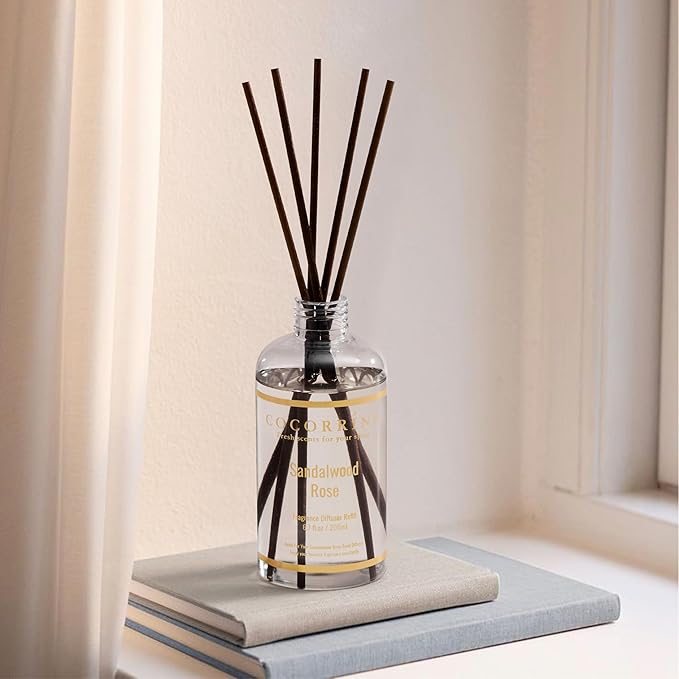 COCORRÍNA Refill - Sandalwood Rose 6.7 Fl.oz Reed Diffuser Refill with 8 Sticks - Bloomnest