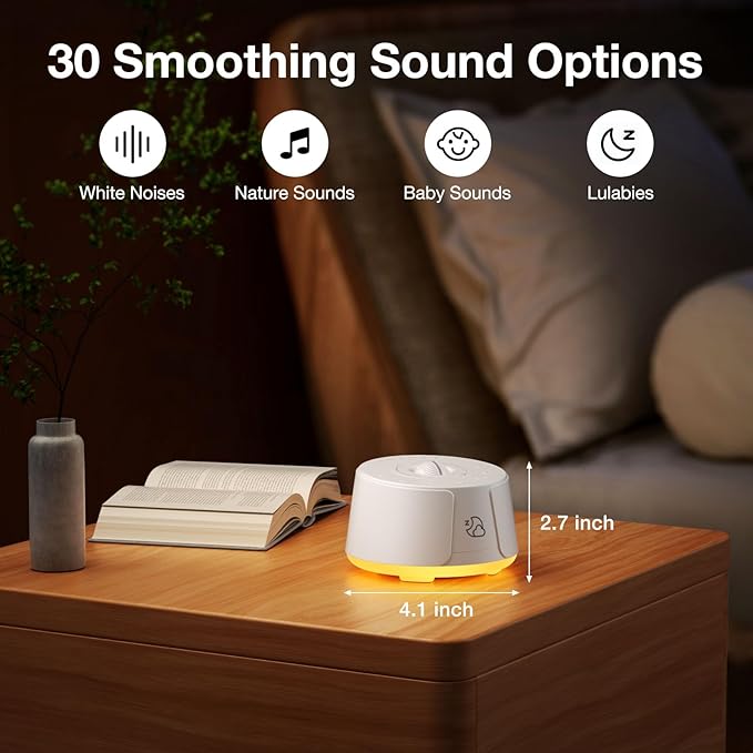 Sound Machine LEICEX White Noise Machine - 30 Soothing Sounds, 10 Colors Night Light, Rechargeable Battery- Travel Portable Sound Machine for Sleep Baby Adults, Perfect Sleeping Companion - Bloomnest