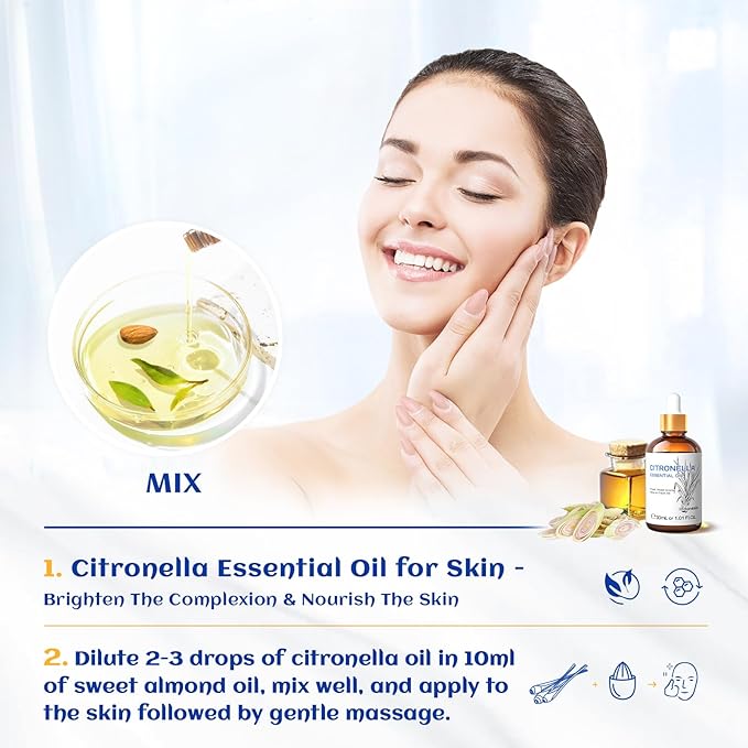 HIQILI 1 Fl Oz Citronella Essential Oil, 100% Pure Undiluted for Aromatherapy Diffuser for Home - 30ML - Bloomnest