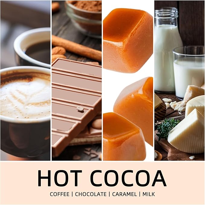 Fall Scented Candles Hot Cocoa 7oz – Rich Chocolate & Creamy Marshmallow Soy Wax Candle for Cozy Autumn Home Décor, Perfect Fall Gift for Chocolate Lovers, 50 Hour Long Burn - Bloomnest